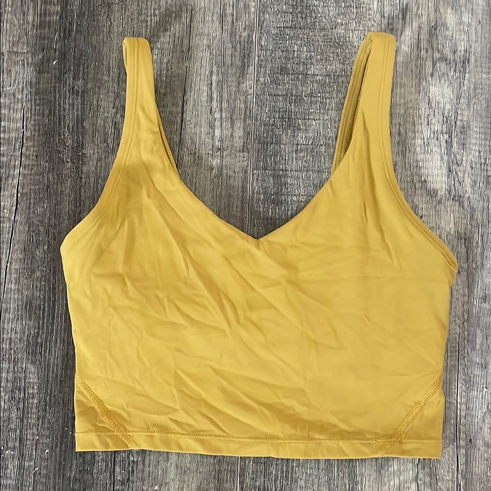 Yellow Cropped Athletic Tank Top